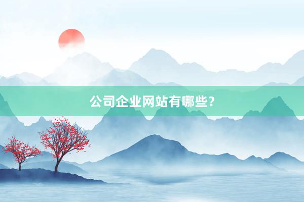 公司企业网站有哪些？